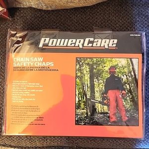 Chainsaw safety chaps.